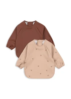 Flash Sale Konges Sløjd 2 pak langærmet hagesmæk - cherry