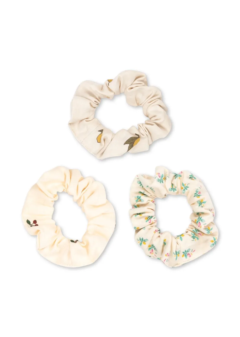 Discount Konges Sløjd 3 pak scrunchie lille - CHERRY/LEMON/FLEUR COLORÈ cherry/lemon/fleurcolorè