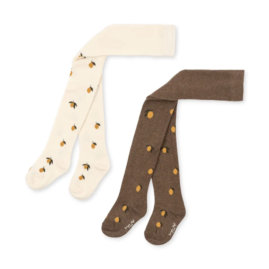 Online Konges Sløjd 2 pak strømpebukser - lemon