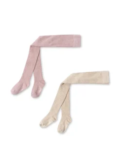 Online Konges Sløjd 2 pak strømpebukser - rose/off white rose/offwhite