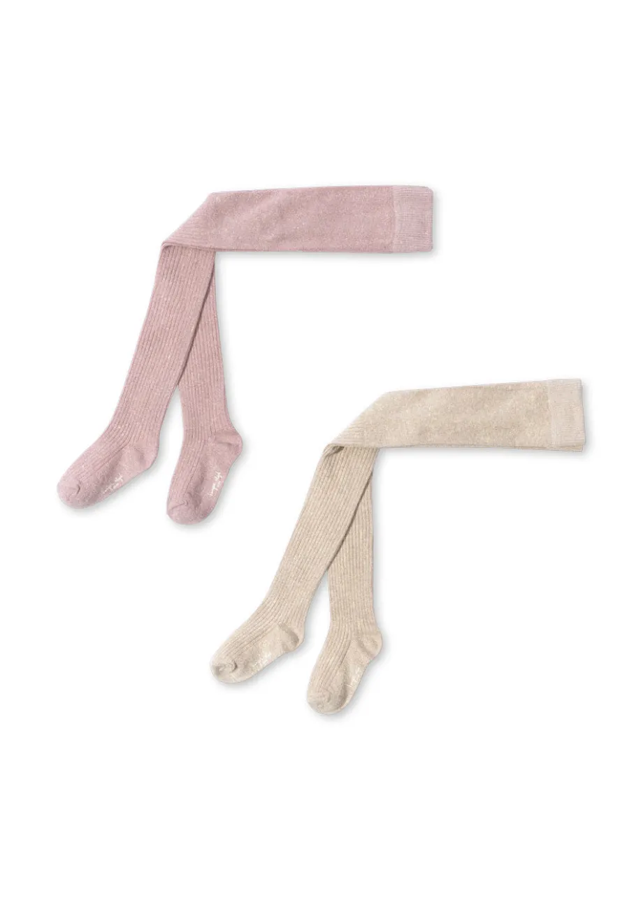 Online Konges Sløjd 2 pak strømpebukser - rose/off white rose/offwhite