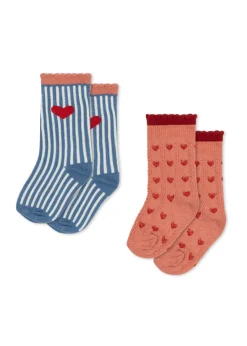 Flash Sale Konges Sløjd 2 pak strømper - HEART MIX heartmix