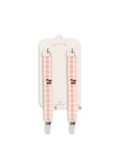 Discount Konges Sløjd 2 pak suttesnor - POWDER PINK CHECK powderpinkcheck