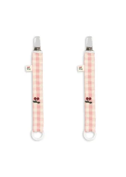 Discount Konges Sløjd 2 pak suttesnor - POWDER PINK CHECK powderpinkcheck