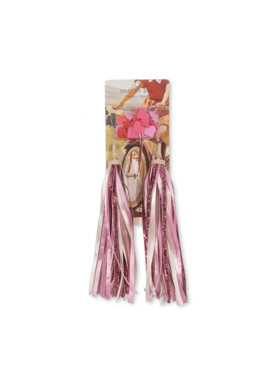Fashion Konges Sløjd BICYCLE STREAMERS AND BEADS - pink glitter pinkglitter