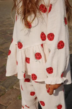 Outlet Konges Sløjd Coco ladybug bluse - ladybug bow ladybugbow