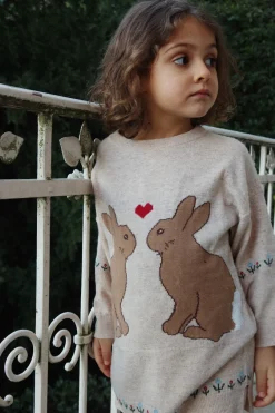 Discount Konges Sløjd ELI KJOLE - OFF WHITE MELANGE offwhitemelange