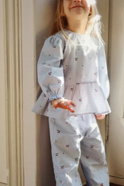 Sale Konges Sløjd evia bluse - CHERRY BLUE COEUR cherrybluecoeur