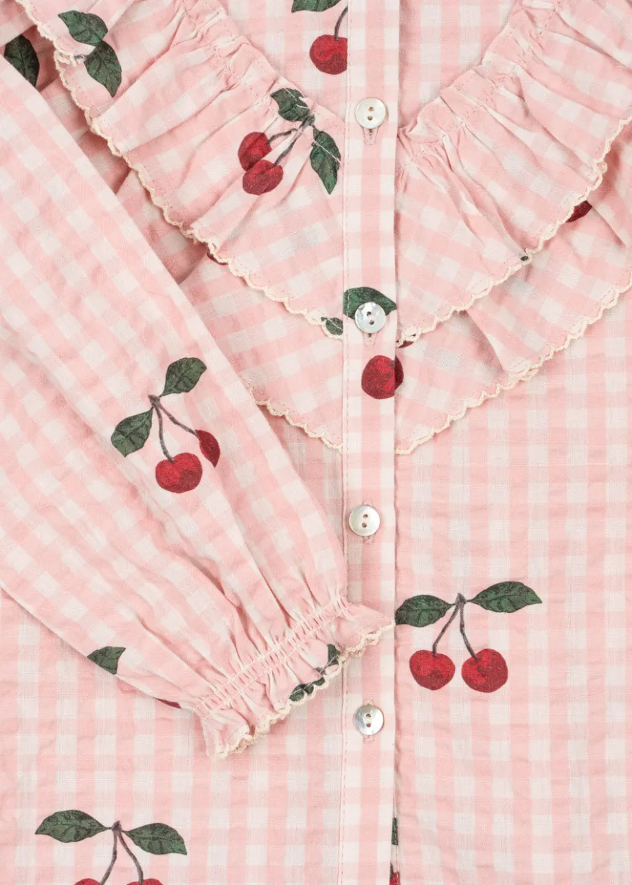 Hot Konges Sløjd kim bluse - CHERRY CHECK cherrycheck