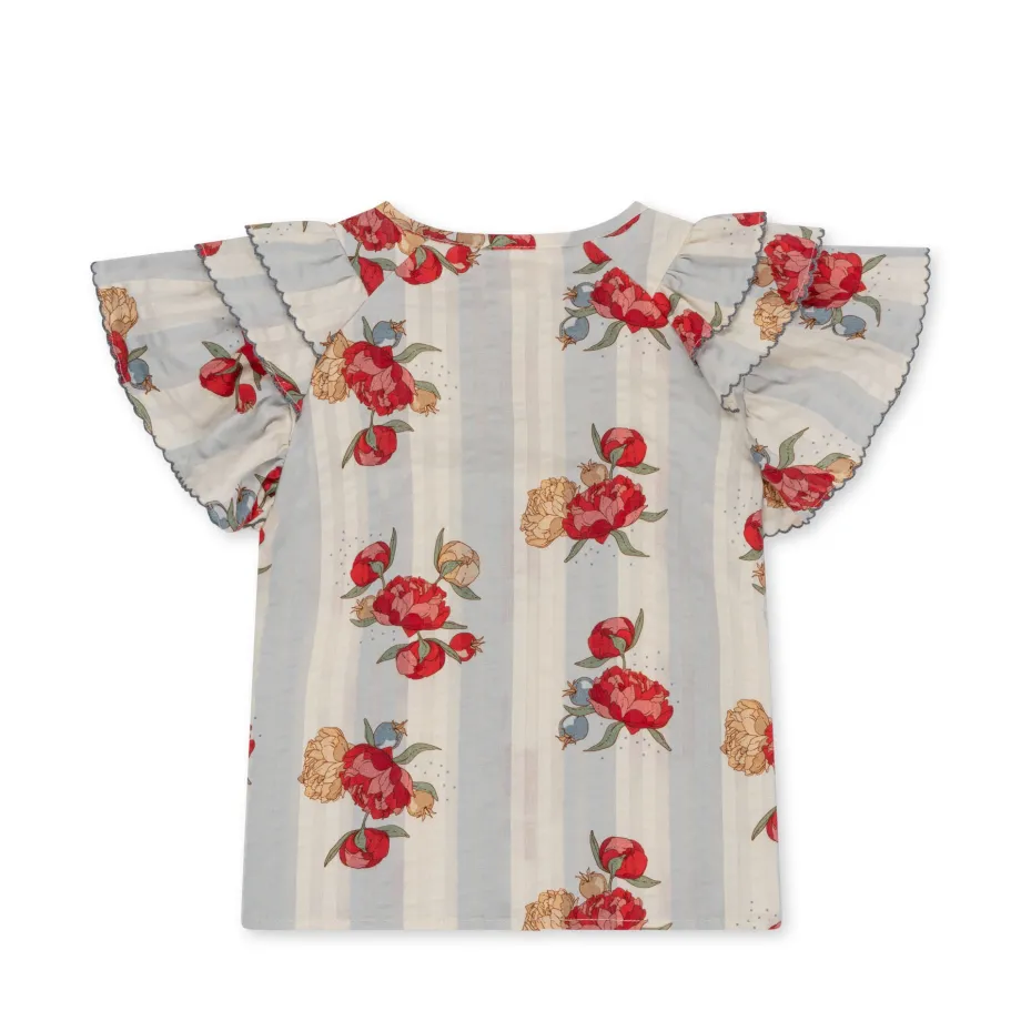 Outlet Konges Sløjd kim kortærmet skjorte - PEONY STRIPE peonystripe