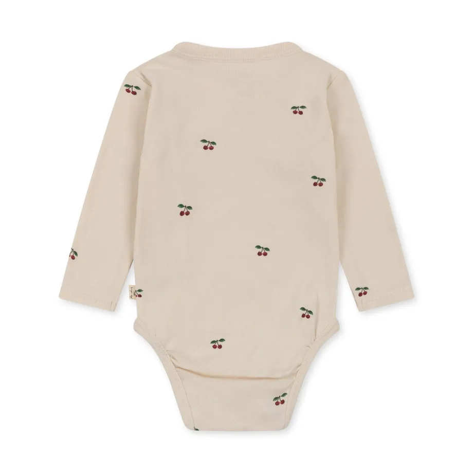 Hot Konges Sløjd langærmet body til nyfødt - cherry