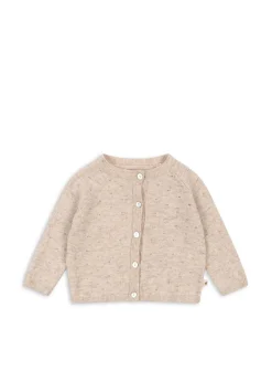 Sale Konges Sløjd MINO CARDIGAN - OFF WHITE MELANGE POINTELLE offwhitemelangepointelle