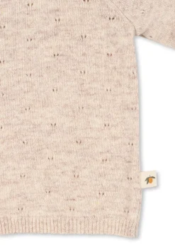 Sale Konges Sløjd MINO CARDIGAN - OFF WHITE MELANGE POINTELLE offwhitemelangepointelle