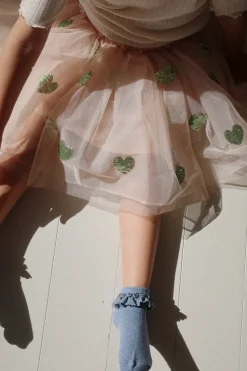 Discount Konges Sløjd 2-pak blondstrømper - sand/blue