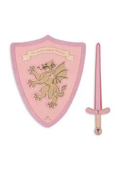 Hot Konges Sløjd PRINSESSESVÆRD OG SKJOLD - PINK GLITTER pinkglitter