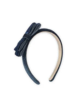 Hot Konges Sløjd Velvet Bow hårbøjle - navy blazer navyblazer