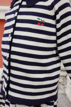 Clearance Konges Sløjd venton cardigan - NAVY STRIPE navystripe
